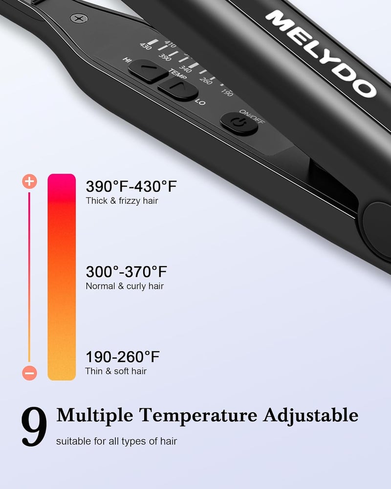 MELYDO Pencil Flat Iron, 3/10" Small Flat Irons for Short Hair, Mini Hair Straightener with Adjustable Temperature for Edges Pixie Cut and Bangs, Tiny Hair Straightener, Auto Shut Off - Image 4